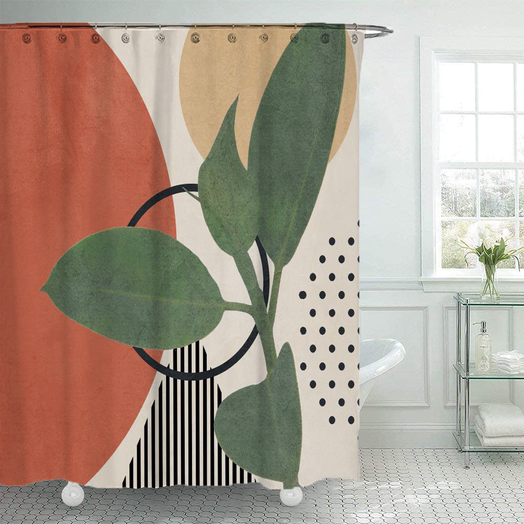 Polyester Waterproof Bathroom Shower Curtain