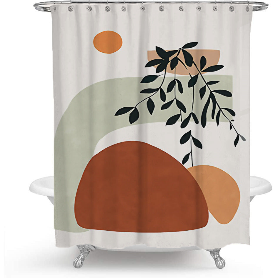 Polyester Waterproof Bathroom Shower Curtain