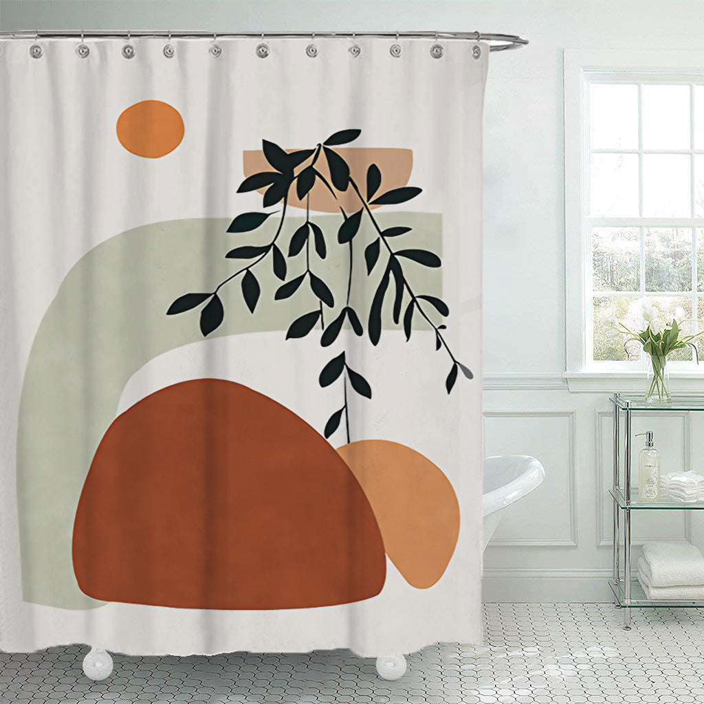Polyester Waterproof Bathroom Shower Curtain